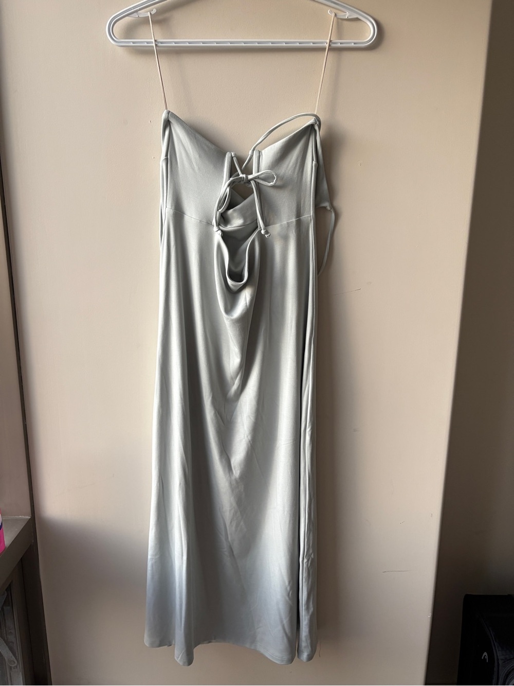 Wilfred mint Satin Strapless Slip Dress with Back Tie